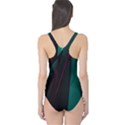 Abstract Green Purple One Piece Swimsuit View2