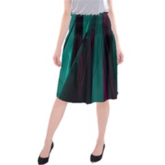 Abstract Green Purple Midi Beach Skirt