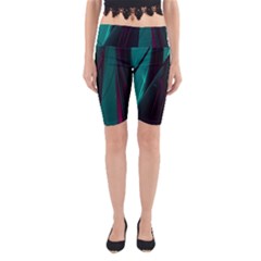 Abstract Green Purple Yoga Cropped Leggings by Nexatart