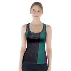 Abstract Green Purple Racer Back Sports Top by Nexatart