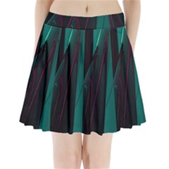 Abstract Green Purple Pleated Mini Skirt by Nexatart