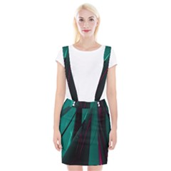 Abstract Green Purple Suspender Skirt by Nexatart