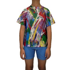 Abstract Art Art Artwork Colorful Kids  Short Sleeve Swimwear