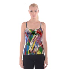 Abstract Art Art Artwork Colorful Spaghetti Strap Top by Nexatart