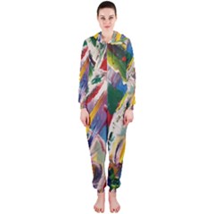 Abstract Art Art Artwork Colorful Hooded Jumpsuit (ladies) 