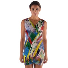 Abstract Art Art Artwork Colorful Wrap Front Bodycon Dress