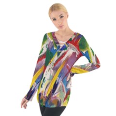 Abstract Art Art Artwork Colorful Women s Tie Up Tee