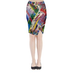 Abstract Art Art Artwork Colorful Midi Wrap Pencil Skirt