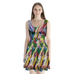 Abstract Art Art Artwork Colorful Split Back Mini Dress 