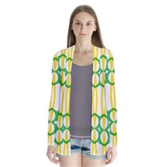 Green Yellow Shapes                                Drape Collar Cardigan