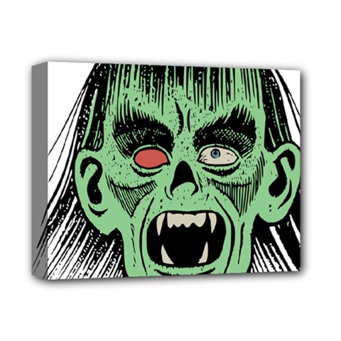 Zombie Face Vector Clipart Deluxe Canvas 14  X 11  by Nexatart