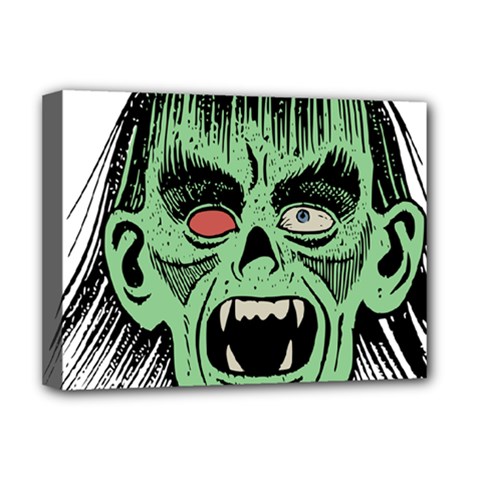 Zombie Face Vector Clipart Deluxe Canvas 16  X 12   by Nexatart