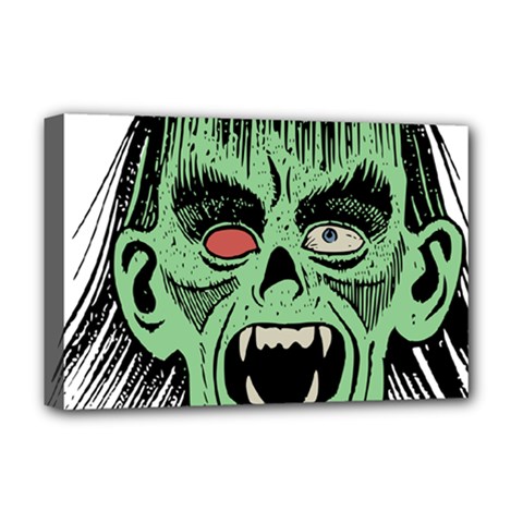 Zombie Face Vector Clipart Deluxe Canvas 18  X 12   by Nexatart