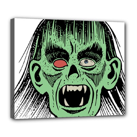 Zombie Face Vector Clipart Deluxe Canvas 24  X 20   by Nexatart