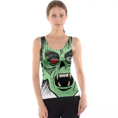 Zombie Face Vector Clipart Tank Top