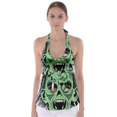 Zombie Face Vector Clipart Babydoll Tankini Top