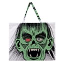 Zombie Face Vector Clipart Zipper Large Tote Bag View1