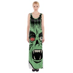 Zombie Face Vector Clipart Maxi Thigh Split Dress by Nexatart