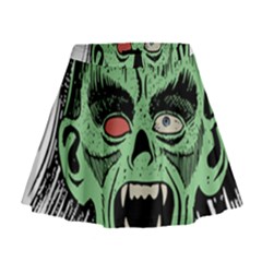 Zombie Face Vector Clipart Mini Flare Skirt