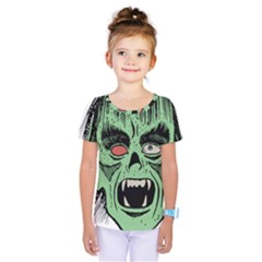 Zombie Face Vector Clipart Kids  One Piece Tee