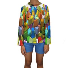 Cubes Assorted Random Toys Kids  Long Sleeve Swimwear