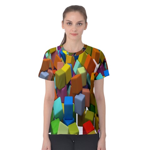 Cubes Assorted Random Toys Women s Cotton Tee by Nexatart