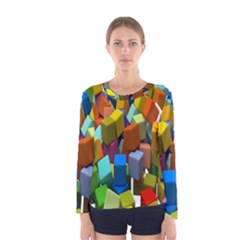 Cubes Assorted Random Toys Women s Long Sleeve Tee