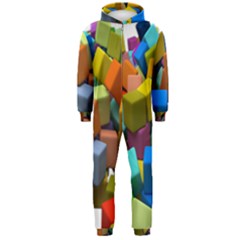 Cubes Assorted Random Toys Hooded Jumpsuit (men)  by Nexatart