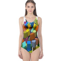 Cubes Assorted Random Toys One Piece Swimsuit