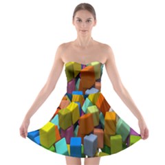 Cubes Assorted Random Toys Strapless Bra Top Dress