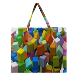 Cubes Assorted Random Toys Zipper Large Tote Bag