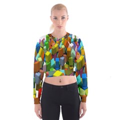 Cubes Assorted Random Toys Women s Cropped Sweatshirt