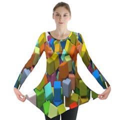 Cubes Assorted Random Toys Long Sleeve Tunic  by Nexatart