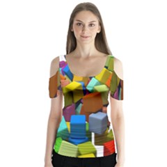 Cubes Assorted Random Toys Butterfly Sleeve Cutout Tee 