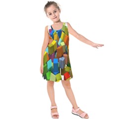 Cubes Assorted Random Toys Kids  Sleeveless Dress