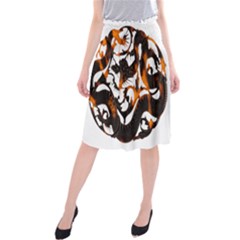 Ornament Dragons Chinese Art Midi Beach Skirt by Nexatart