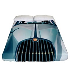 Oldtimer Car Vintage Automobile Fitted Sheet (queen Size)