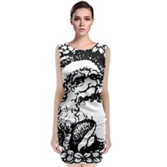 Santa Claus Christmas Holly Classic Sleeveless Midi Dress by Nexatart