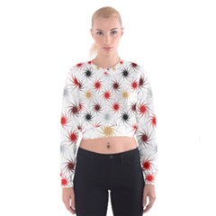 Pearly Pattern Women s Cropped Sweatshirt by Nexatart