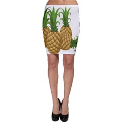 Pineapples Tropical Fruits Foods Bodycon Skirt by Nexatart