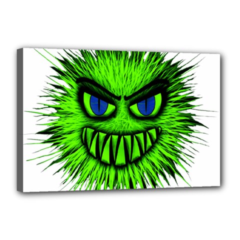 Monster Green Evil Common Canvas 18  X 12  by Nexatart