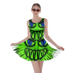 Monster Green Evil Common Skater Dress by Nexatart