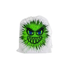 Monster Green Evil Common Drawstring Pouches (medium)  by Nexatart