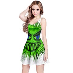 Monster Green Evil Common Reversible Sleeveless Dress by Nexatart