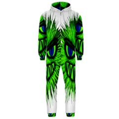 Monster Green Evil Common Hooded Jumpsuit (men)  by Nexatart