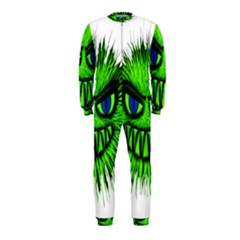 Monster Green Evil Common Onepiece Jumpsuit (kids) by Nexatart