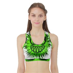 Monster Green Evil Common Sports Bra With Border by Nexatart