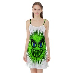 Monster Green Evil Common Satin Night Slip by Nexatart