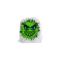 Monster Green Evil Common Drawstring Pouches (xs)  by Nexatart