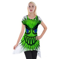 Monster Green Evil Common Short Sleeve Side Drop Tunic